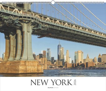New York 2026  - Städte-Reise-Kalender - Querformat 60 x 50 cm - Spiralbindung