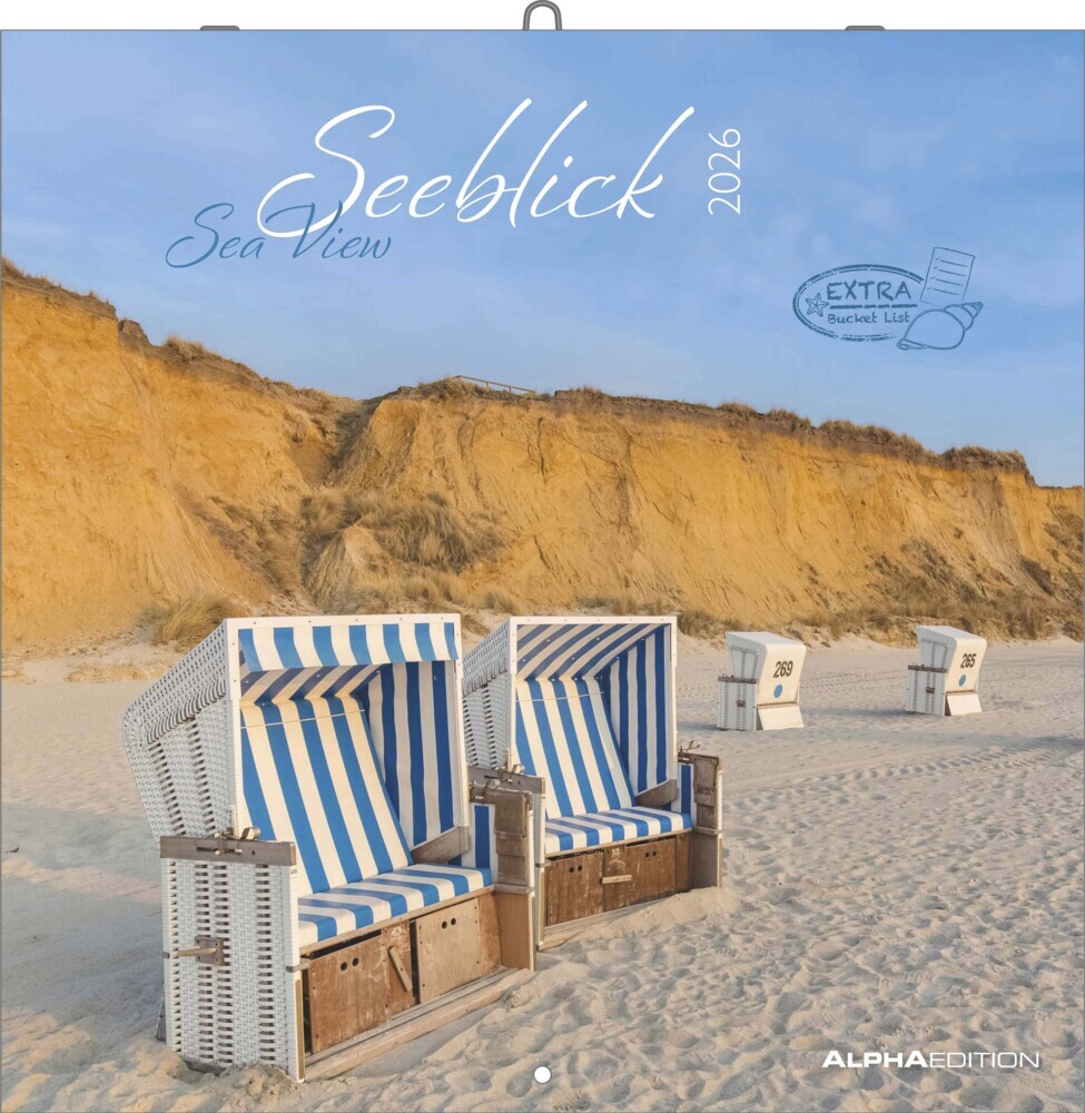 Seeblick 2026 - Broschürenkalender 30x30 cm (30x60 geöffnet) - Kalender mit Platz für Notizen - Sea View - Bildkalender - Wandplaner - Wandkalender main product photo