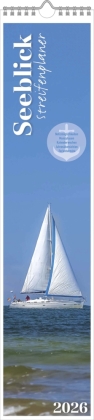 Streifenplaner Seeblick 2026 - Streifen-Kalender 11,3x49x5 cm - Strand und Meer - Küchenkalender - Wandplaner - Alpha Edition