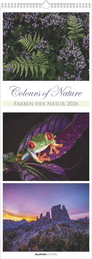 Colours of Nature - Triplets 2026 - Streifenkalender XXL 25x69 cm - Bildkalender im Hochformat - Naturkalender - Wandkalender - Wandplaner main product photo