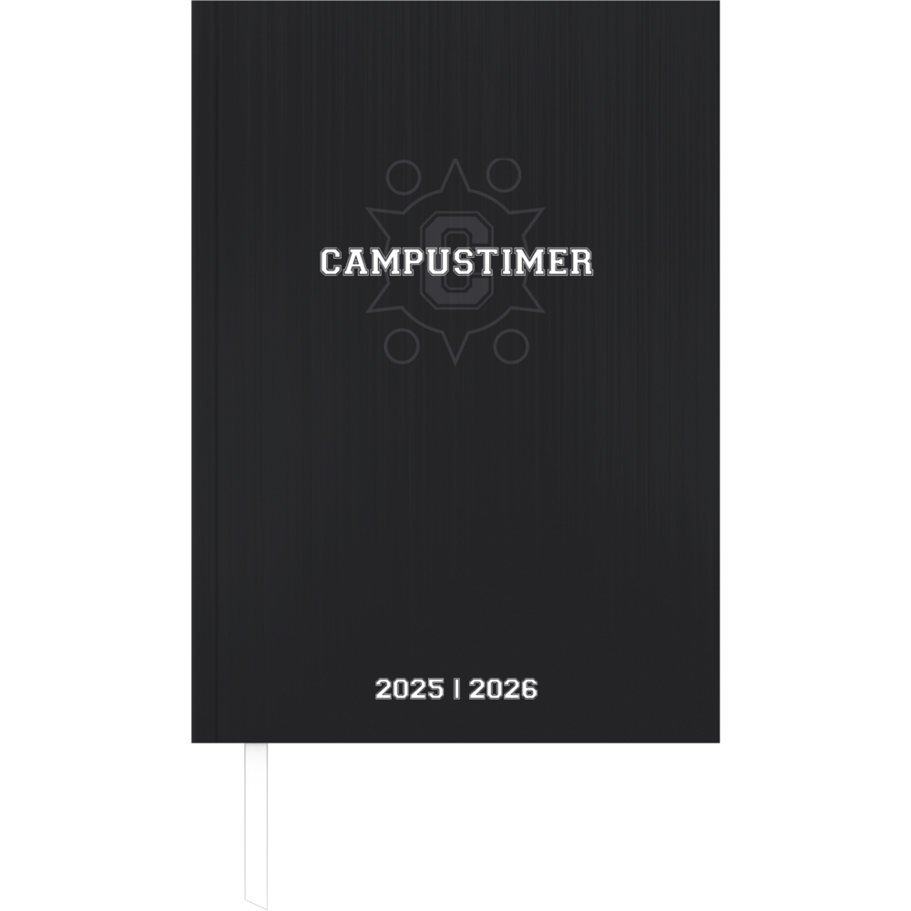 Campustimer Black - A5 Semester-Planer - Studenten-Kalender 2025/2026 - Notiz-Buch - schwarz - Weekly - Alpha Edition main product photo