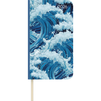 Lady Journal Slim Waves 2026 - Taschen-Kalender 9x15,6 cm - Weekly - 128 Seiten - Notiz-Buch - mit Info- und Adressteil - Alpha Edition
