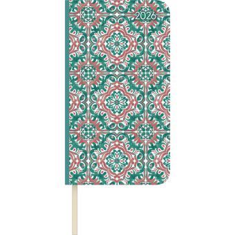 Lady Journal Slim Oriental 2026 - Taschen-Kalender 9x15,6 cm - Weekly - 128 Seiten - Notiz-Buch - mit Info- und Adressteil - Alpha Edition