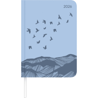 Lady Journal Deluxe Sky 2026 - Taschen-Kalender A6 (10,7x15,2 cm) - Tucson Einband - mit Motivprägung - Weekly - 192 Seiten - Alpha Edition