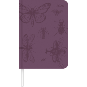 Lady Journal Deluxe Purple 2026 - Taschen-Kalender A6 (10,7x15,2 cm) - Tucson Einband - mit Motivprägung - Weekly - 192 Seiten - Alpha Edition