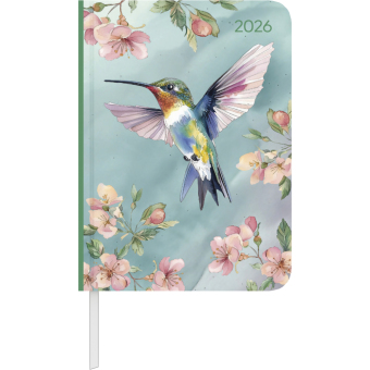 Daily Journal Hummingbird 2026 - Taschen-Kalender A6 - Kolibri - Day By Day - 352 Seiten - Notiz-Buch - Alpha Edition