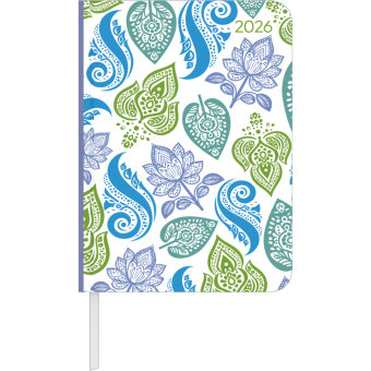 Daily Journal Paisley 2026 - Taschen-Kalender A6 - Leuchtturm - Day By Day - 352 Seiten - Notiz-Buch - Alpha Edition