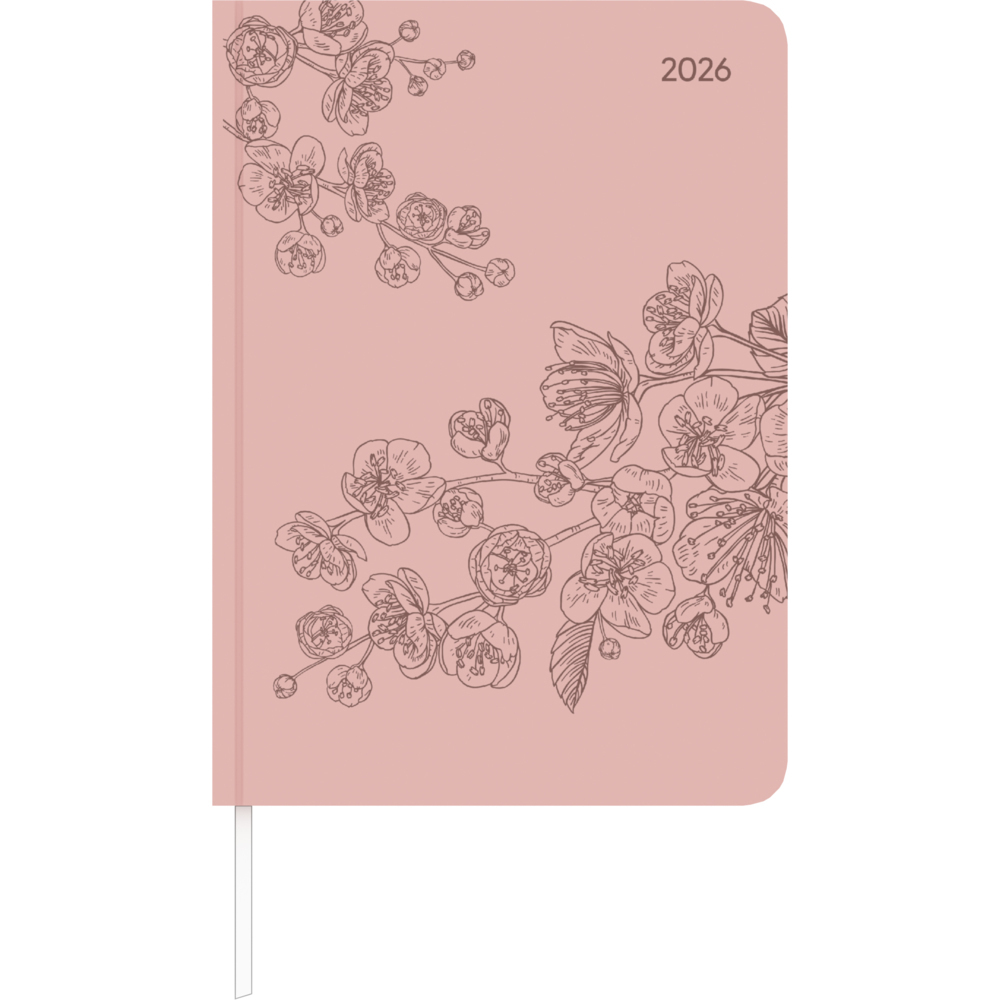 Lady Journal Grande Deluxe Salmon 2026 - Taschen-Kalender A5 (15x21 cm) - Tucson Einband - mit Motivprägung - Weekly - 128 Seiten - Alpha Edition main product photo