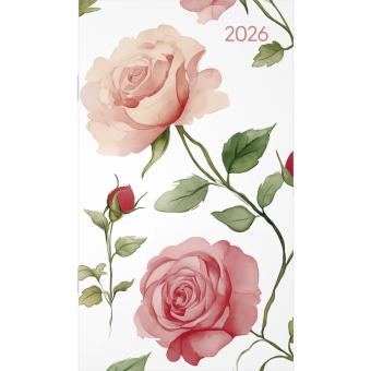 Miniplaner Style Rosenblüten 2026 - Taschen-Kalender 9x15 cm - Weekly - 64 Seiten - 1 Seite 1 Woche - Notiz-Heft - Alpha Edition