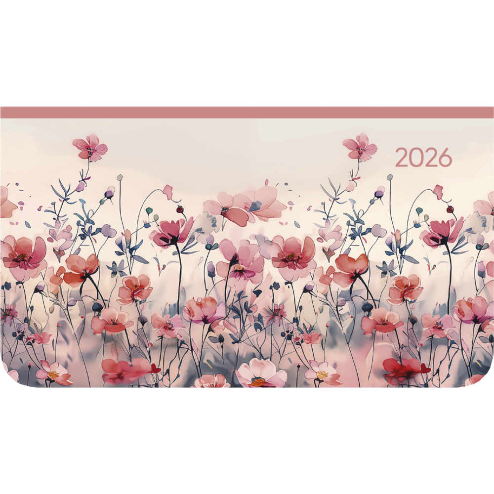 Ladytimer Pad Flower Field 2026 - Taschen-Kalender 15,6x9 cm - Blumen - Weekly - 128 Seiten - Notiz-Buch - Alpha Edition main product photo