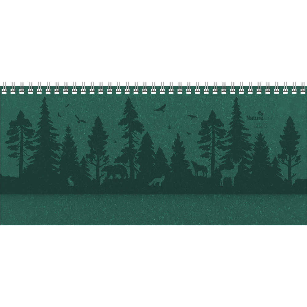 Tisch-Querkalender Nature Line Forest 2026 - Tisch-Kalender - Büro-Kalender quer 29,7x13,5 cm - 1 Woche 2 Seiten - Umwelt-Kalender - mit Hardcover main product photo
