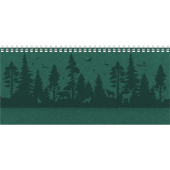 Tisch-Querkalender Nature Line Forest 2026 - Tisch-Kalender - Büro-Kalender quer 29,7x13,5 cm - 1 Woche 2 Seiten - Umwelt-Kalender - mit Hardcover