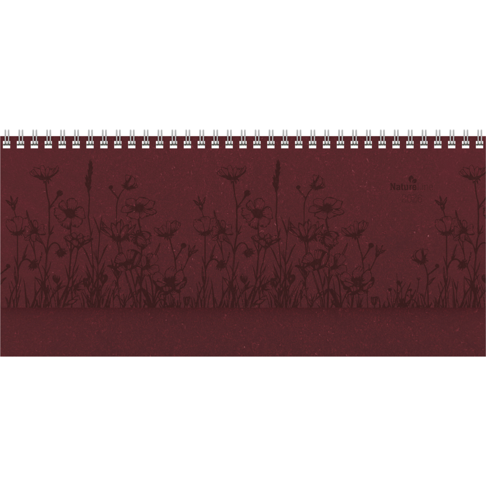 Tisch-Querkalender Nature Line Flower 2026 - Tisch-Kalender - Büro-Kalender quer 29,7x13,5 cm - 1 Woche 2 Seiten - Umwelt-Kalender - mit Hardcover main product photo