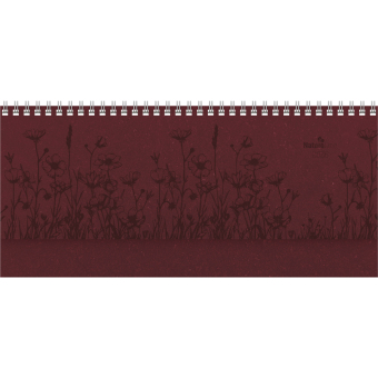 Tisch-Querkalender Nature Line Flower 2026 - Tisch-Kalender - Büro-Kalender quer 29,7x13,5 cm - 1 Woche 2 Seiten - Umwelt-Kalender - mit Hardcover
