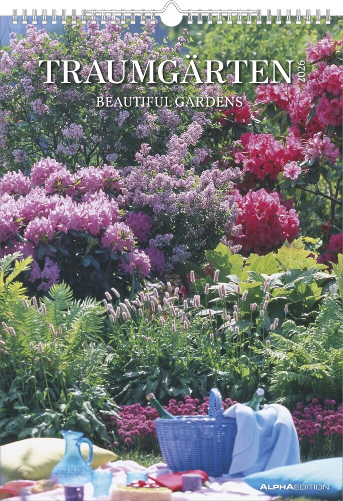 Traumgärten 2026 - Bildkalender A3 (29,7x42 cm) - Beautiful Gardens - mit Feiertagen (DE/AT/CH) und Platz für Notizen - Wandkalender - Gartenkalender main product photo