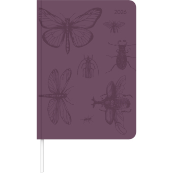 Lady Journal Grande Deluxe Purple 2025 - Taschen-Kalender A5 (15x21 cm) - Tucson Einband - mit Motivprägung - Weekly - 128 Seiten - Alpha Edition