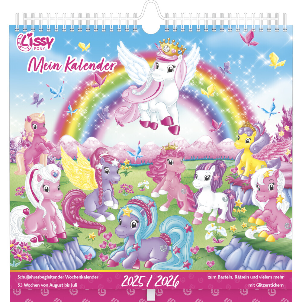 Mein traumhafter Lissy Pony Kalender - mit 53 Blättern zum basteln, malen und rätseln - mit Glitzerstickern main product photo