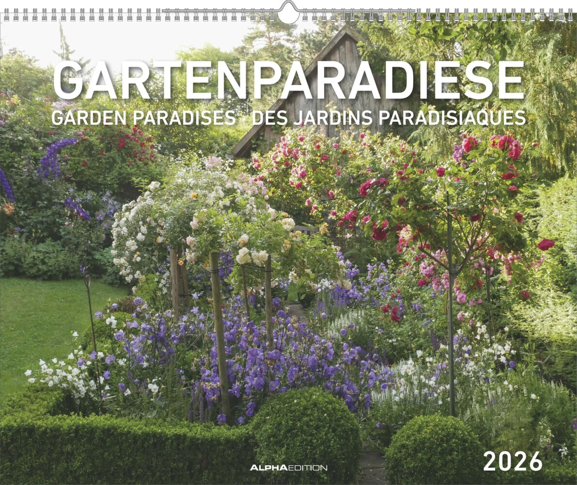 Gartenparadiese 2026 - Wandkalender 52 x 42,5 cm - Spiralbindung main product photo