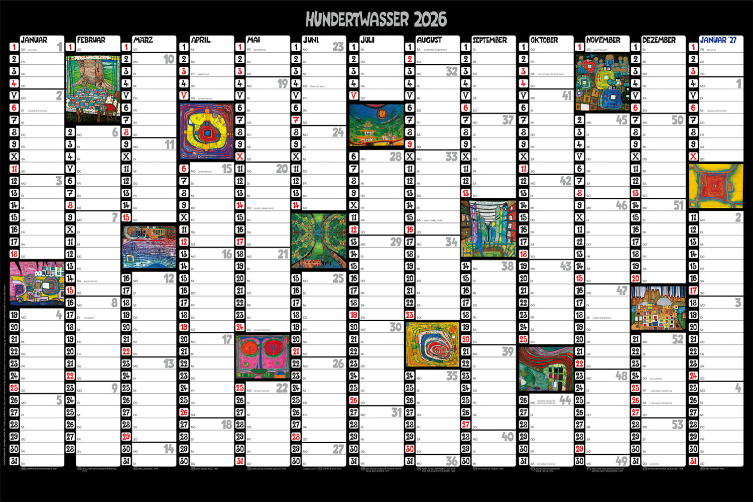 Hundertwasser Jahresplaner Art 2026 main product photo