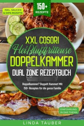 XXL Cosori Heißluftfritteuse Doppelkammer Dual Zone Rezeptbuch