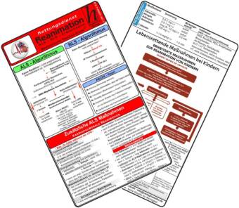 Reanimation - Rettungsdienst - Medizinische Taschen-Karte
