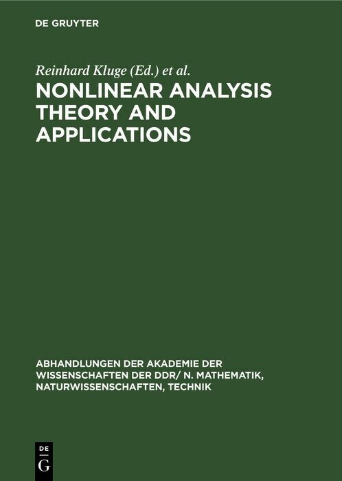 Nonlinear Analysis Theory and Applications main product photo