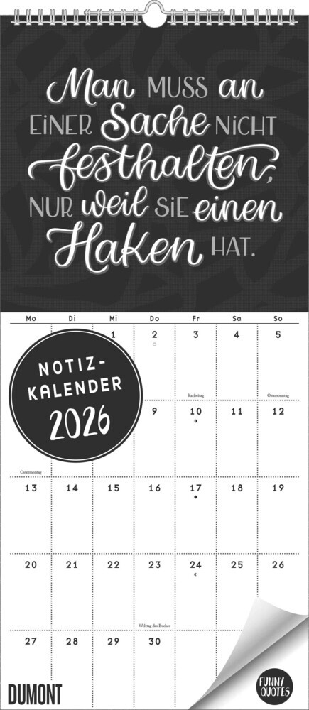 Funny Quotes Notizkalender 2026 - Typo-Planer - Format 22 x 49,5 cm main product photo