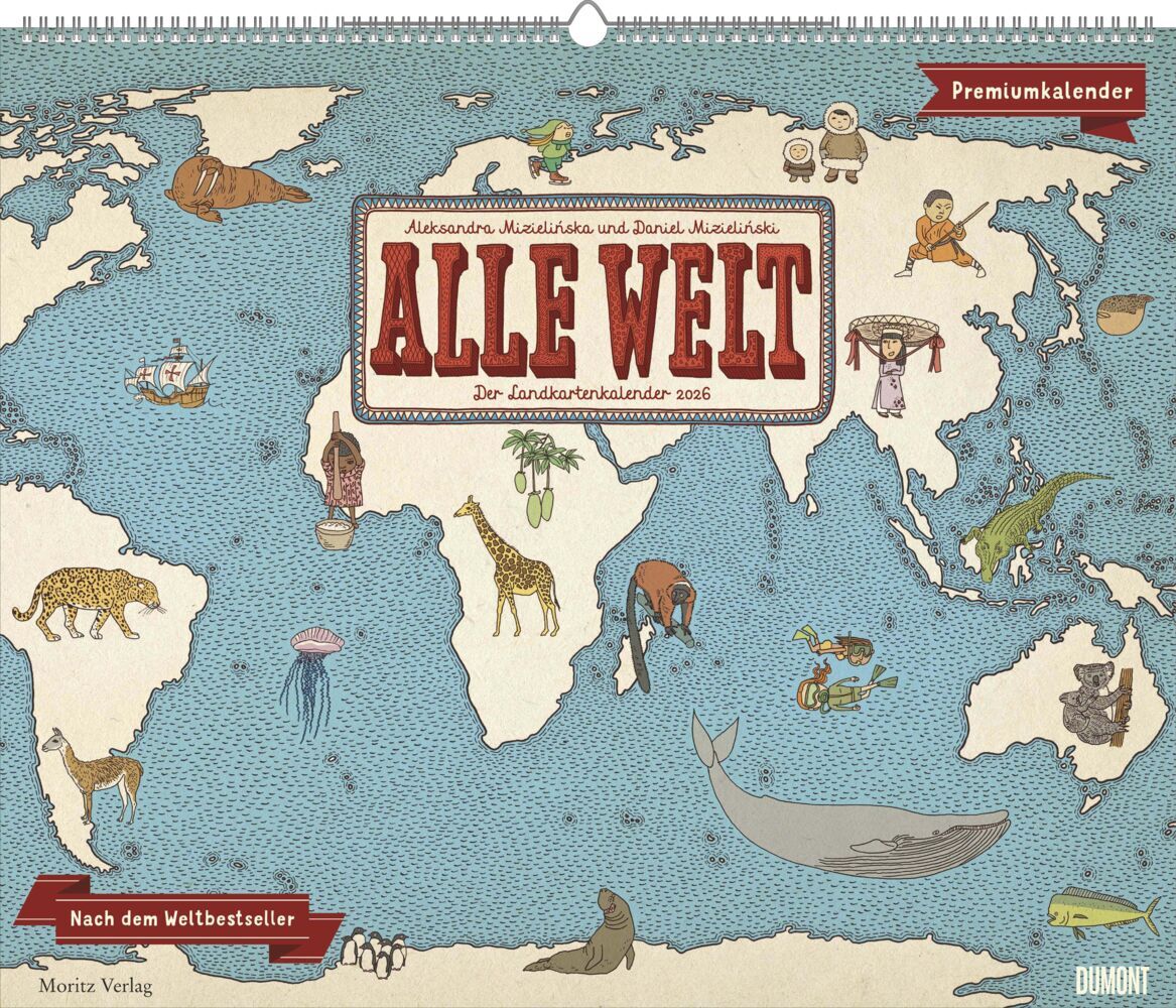 Alle Welt 2026 - Landkarten-Kalender von DUMONT- Kinder-Kalender -Querformat 60 x 50 cm main product photo