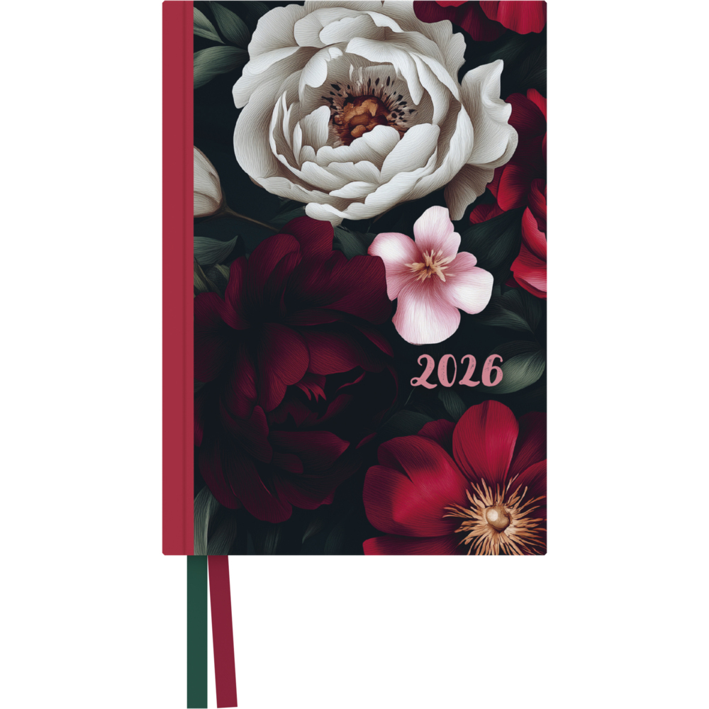 Dark Flowers Taschenkalender 2026 - Blumen-Design - Terminplaner mit Wochenkalendarium - Format 11,3 x 16,3 cm main product photo
