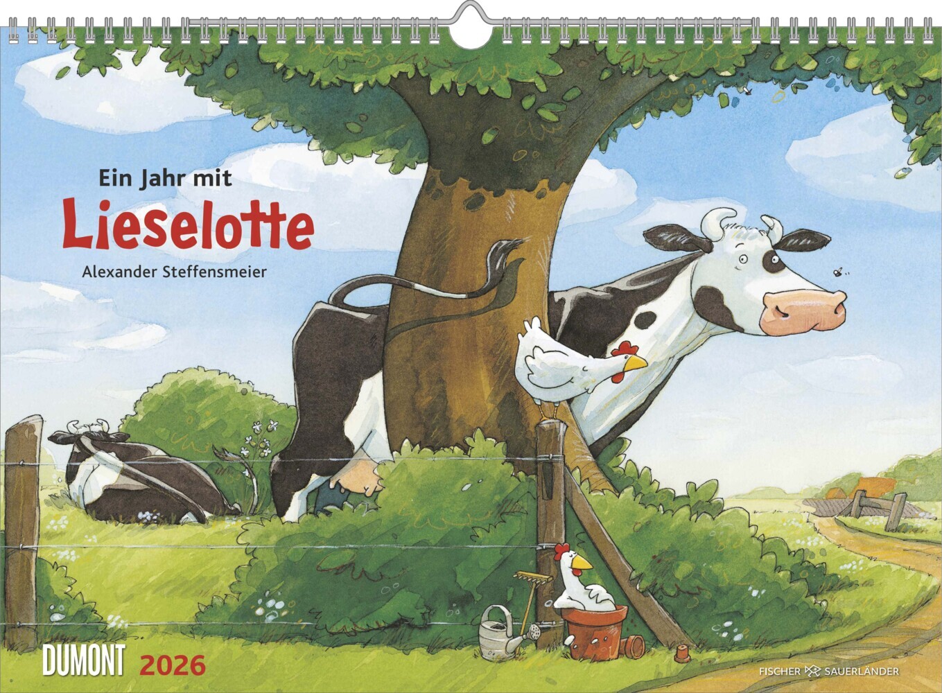 Die Kuh Lieselotte 2026 - Erfunden und illustriert von Alexander Steffensmeier - Wandkalender für Kinder - Format 42 x 29,7 cm main product photo