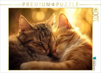 CALVENDO Puzzle Kuschelstunde - Katzen kuscheln sich aneinande...