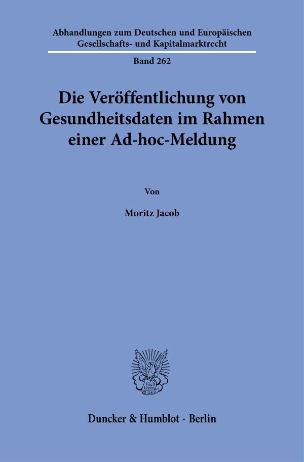 Die Veröffentlichung von Gesundheitsdaten im Rahmen einer Ad-hoc-Meldung main product photo