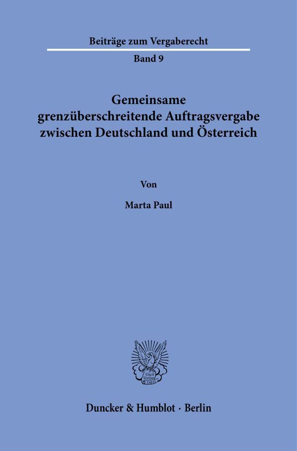 Gemeinsame grenzüberschreitende Auftragsvergabe zwischen Deutschland und Österreich main product photo