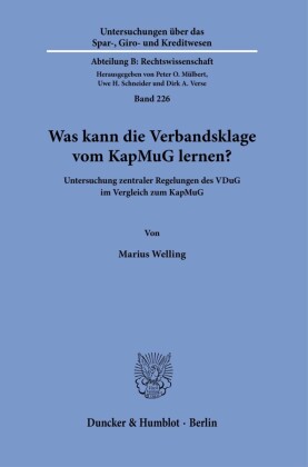 Was kann die Verbandsklage vom KapMuG lernen?