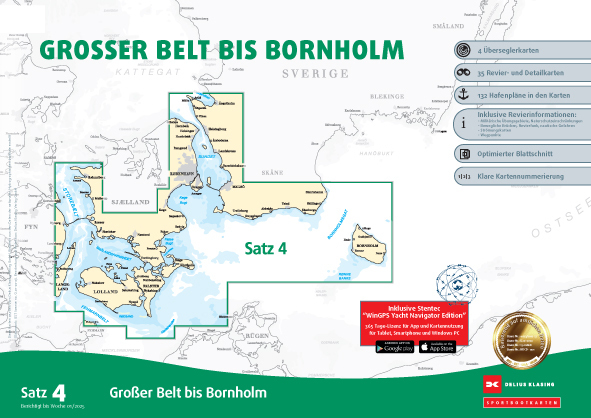 Sportbootkarten Satz 4: Großer Belt bis Bornholm (Ausgabe 2025) main product photo