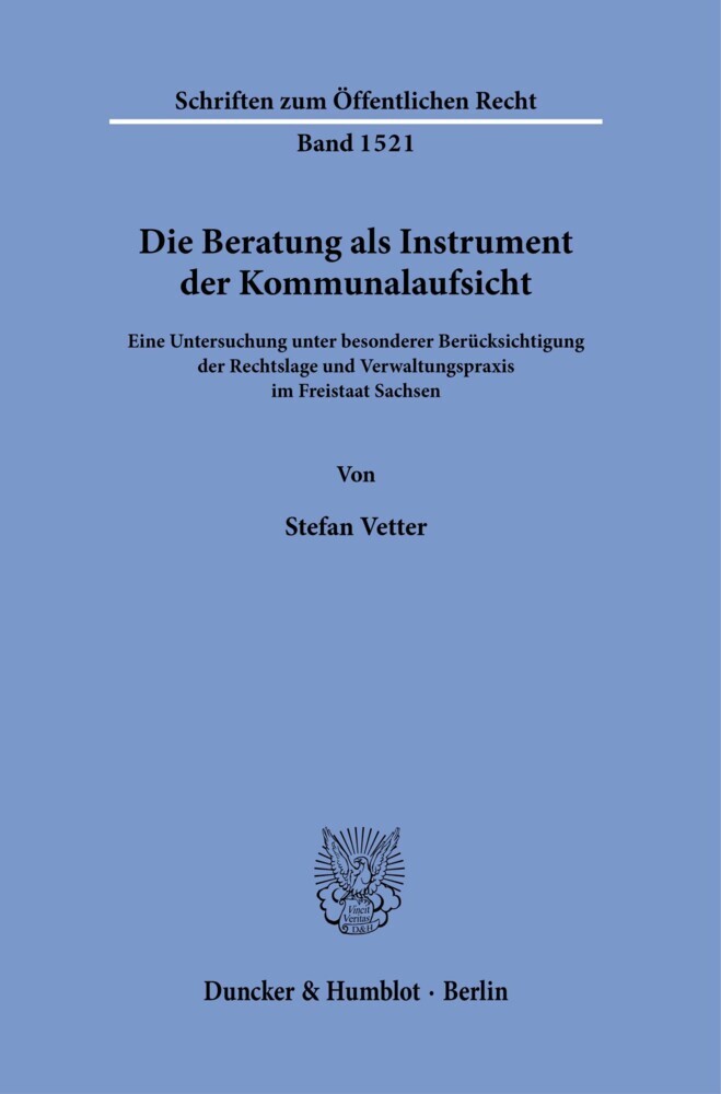 Die Beratung als Instrument der Kommunalaufsicht. main product photo