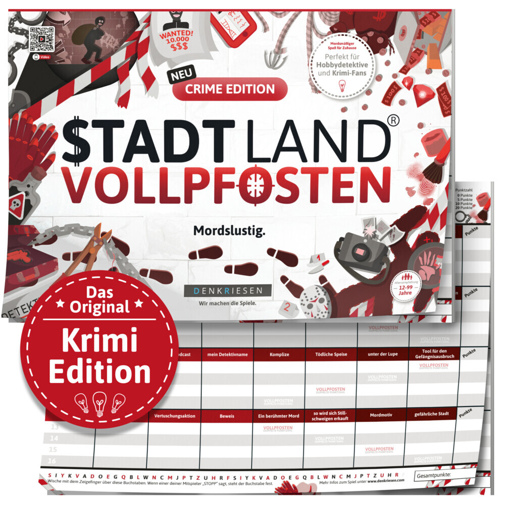 DENKRIESEN - STADT LAND VOLLPFOSTEN® - CRIME EDITION "Mordslustig." - A4 main product photo