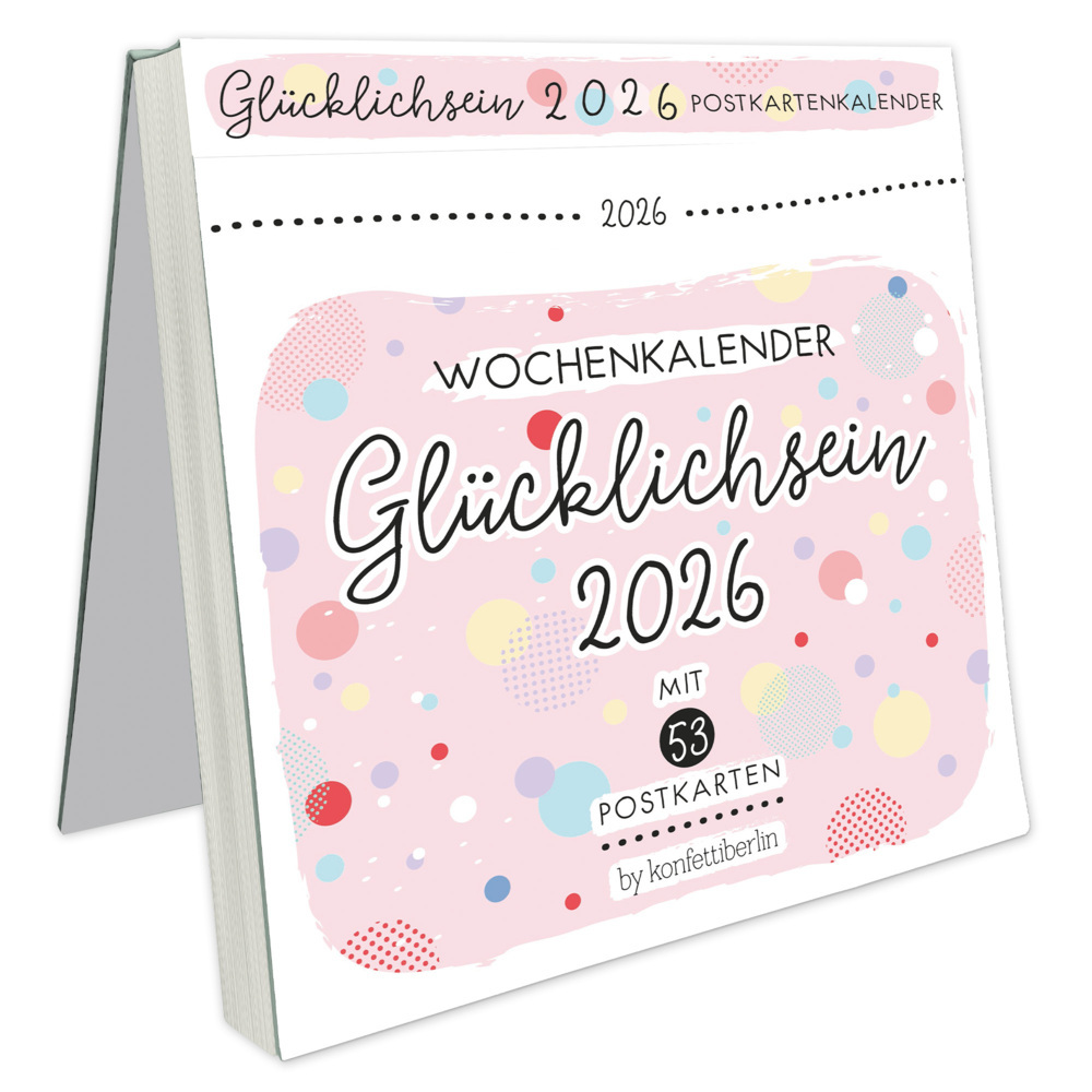 Postkartenkalender Glücklichsein 2026 by konfettiberlin main product photo