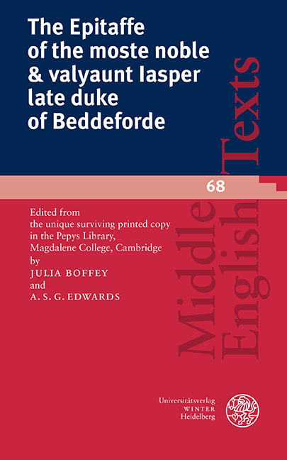 The Epitaffe of the moste noble & valyaunt Iasper late duke of Beddeforde main product photo