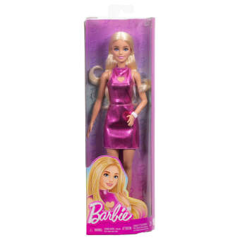 Barbie Fashionista Puppe im pinken Metallic-Kleid mit Herz-Aussparung