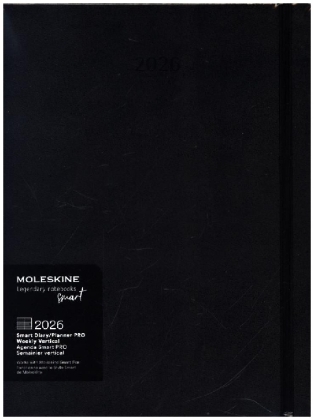 Moleskine Smart Kalender Pro 2026 für das Smart Writing System, Schwarz