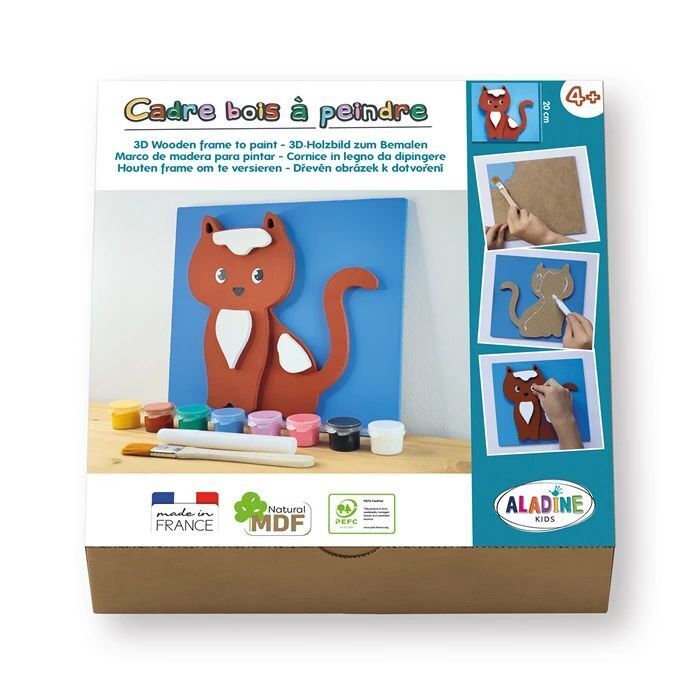 ALADINE - 3D-Holzbild zum Bemalen Katze main product photo