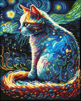 DIAMOND DOTZ - Diamond Painting Katze bei Nacht