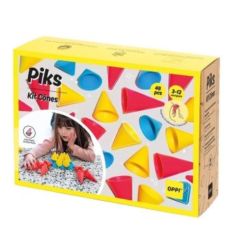 OPPI TOYS - Piks Stapelspielzeug Kegelset 48-teilig