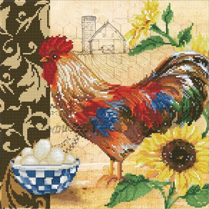 DIAMOND DOTZ - Diamond Painting Hahn auf dem Land main product photo
