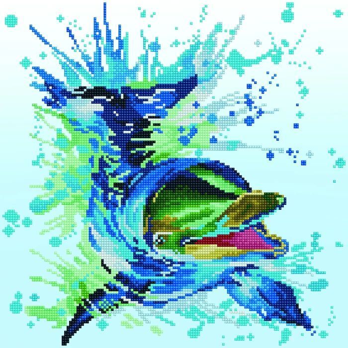 DIAMOND DOTZ - Diamond Painting Delfin Flipper main product photo