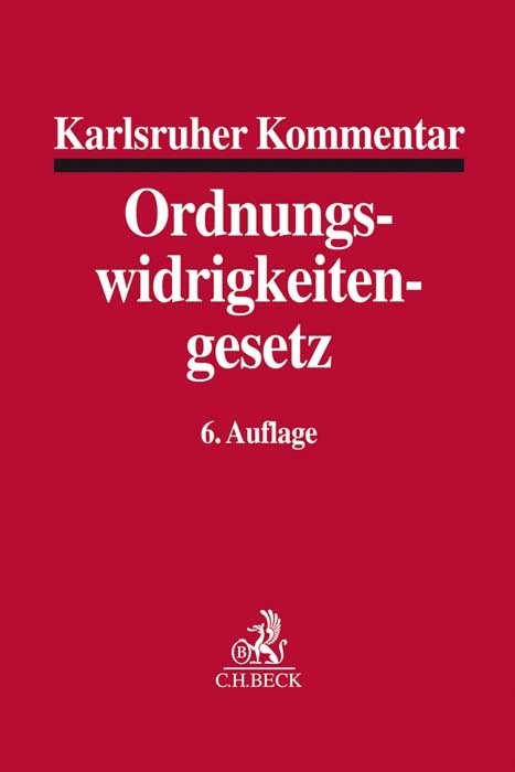 Karlsruher Kommentar zum Gesetz über Ordnungswidrigkeiten. OWiG main product photo