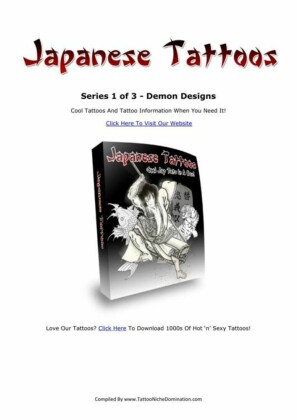 Japanische Tattoos - Serie 1 von 3 - Japanese Demon Designs. Große Auswahl an Tattoo Design Vorlagen, Motiv: Japanische Dämonen.