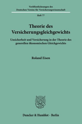 Theorie des Versicherungsgleichgewichts.