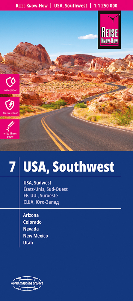 Reise Know-How Landkarte USA 07, Südwest / USA, Southwest (1:1.250.000) main product photo